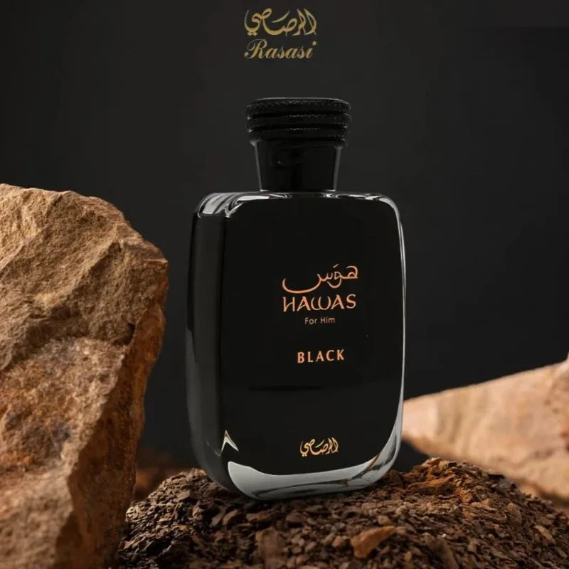 Rasasi Hawas Black Eau de Parfum Spray 100ml Original Arab Perfumes Lasting Aromatic Fruity Fragrance Pheromones Perfume Cologne