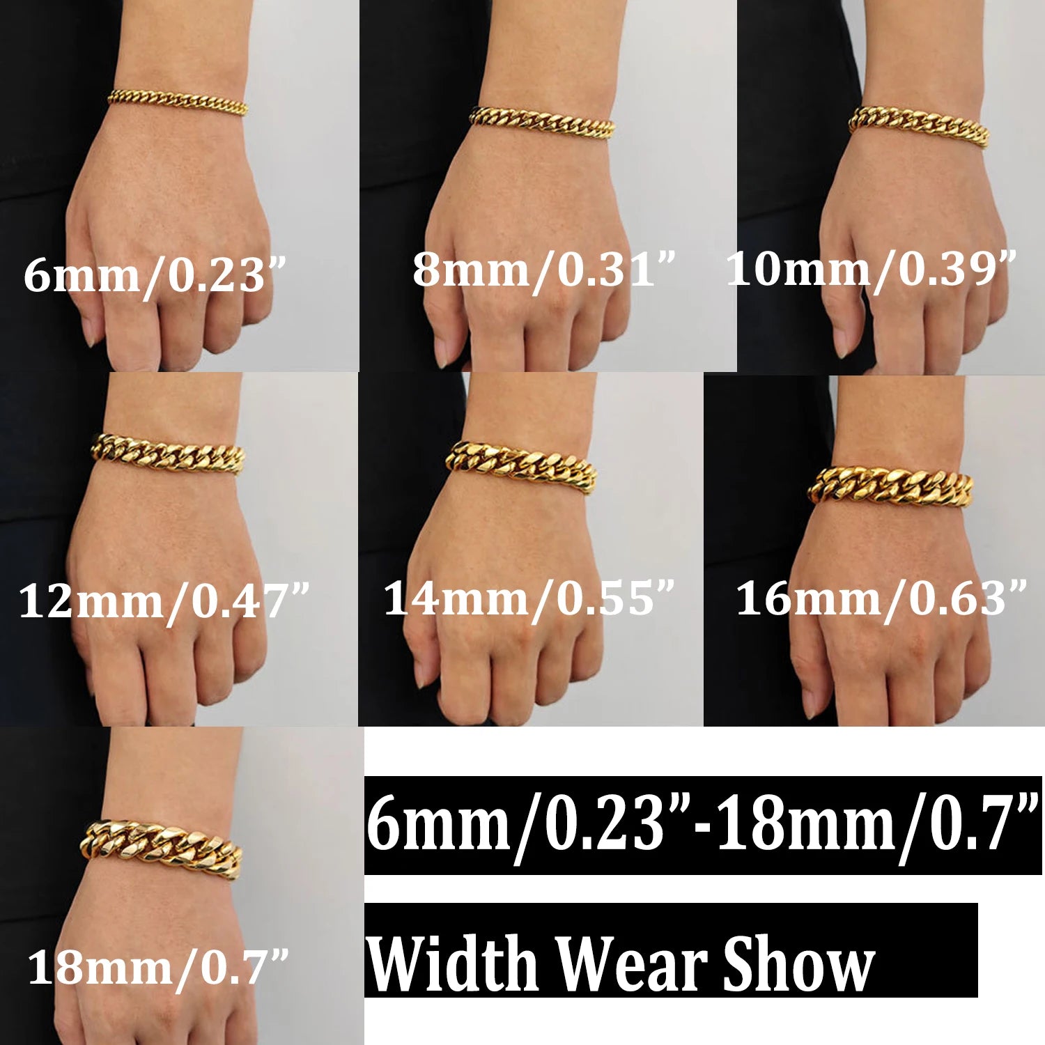 12/14mm Hip Hop Necklace 18K Gold Plated  316L Stainless Steel Cuban Link Chain Bracelet Jewelry For unisex Fashion Jewelry