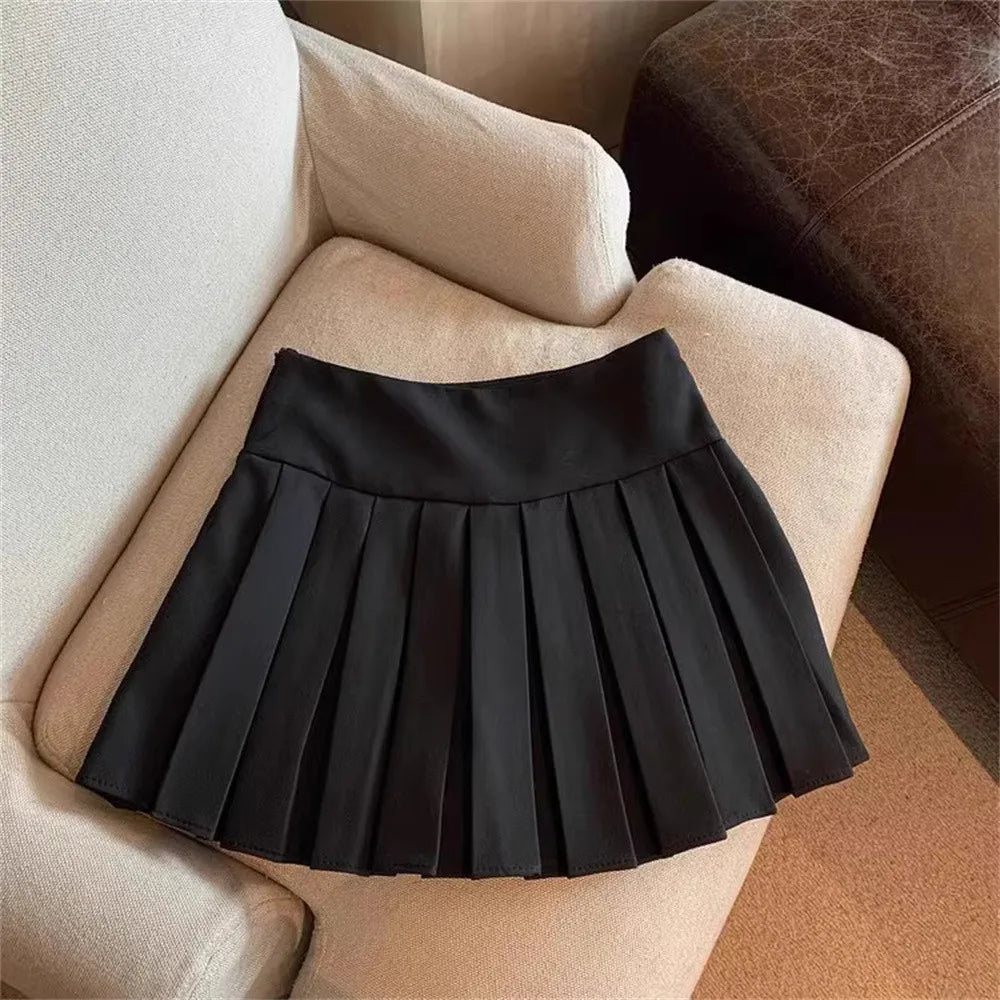 Kids Fashion Girls Clothing 4-13 Skirt Summer Daily Casual Style Little Girls Solid Colour High Waist Kids A-line Skirt