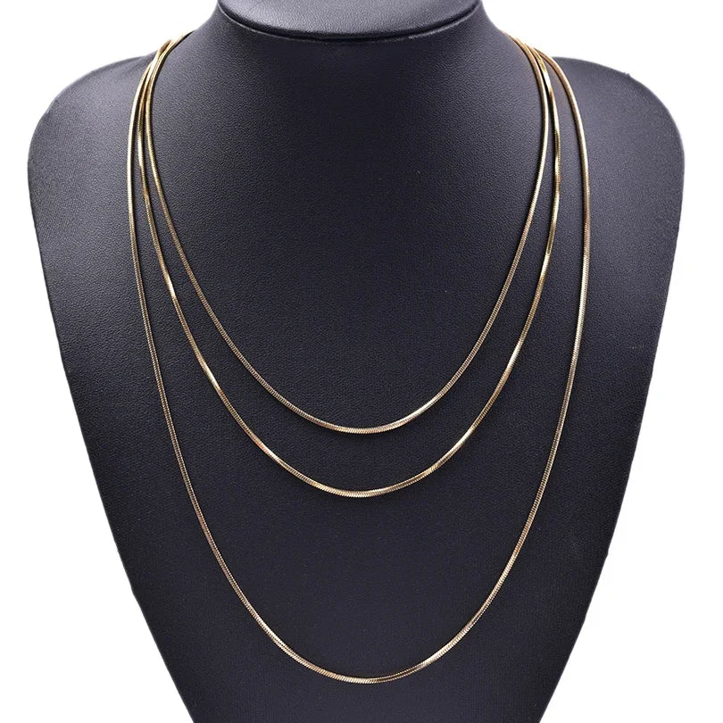 Wholesale 45/50/60/70cm Snake Chain Necklace Stainless Steel Necklaces For Women Men Accessories Vintage Jewelry Collares Hombre