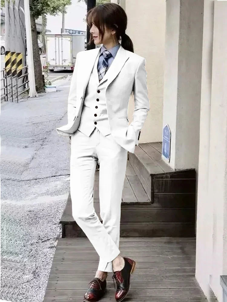 Women‘s Suits 3 Piece Slim Fit Suits Set for Business Office Lady Blazer Jacket Vest Pants