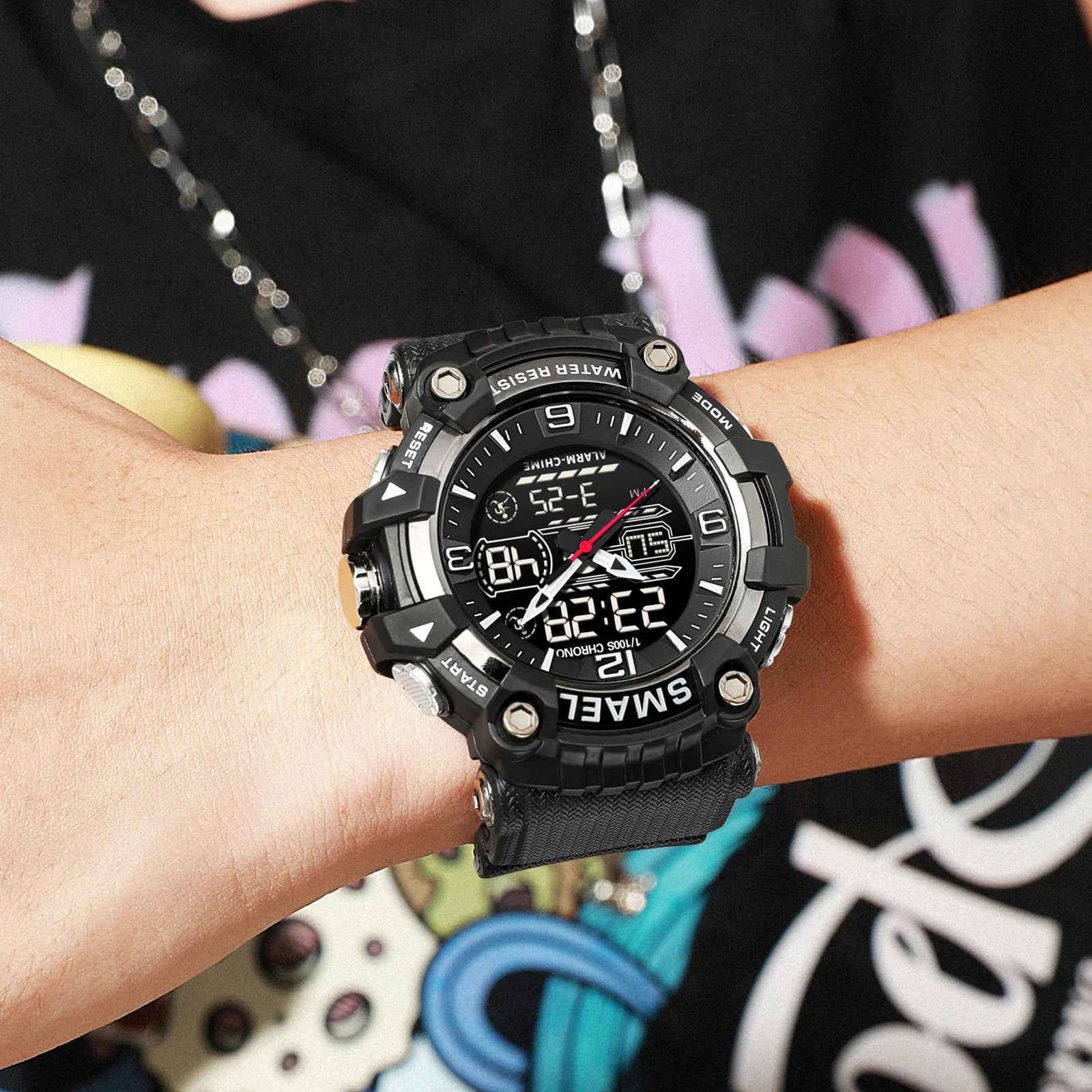 SMAEL Watch Men Sport Alarm Clock For Men 50M Waterproof Wristwatches 8089 Original Brand Men's Wristwatch Quartz Sports Watches