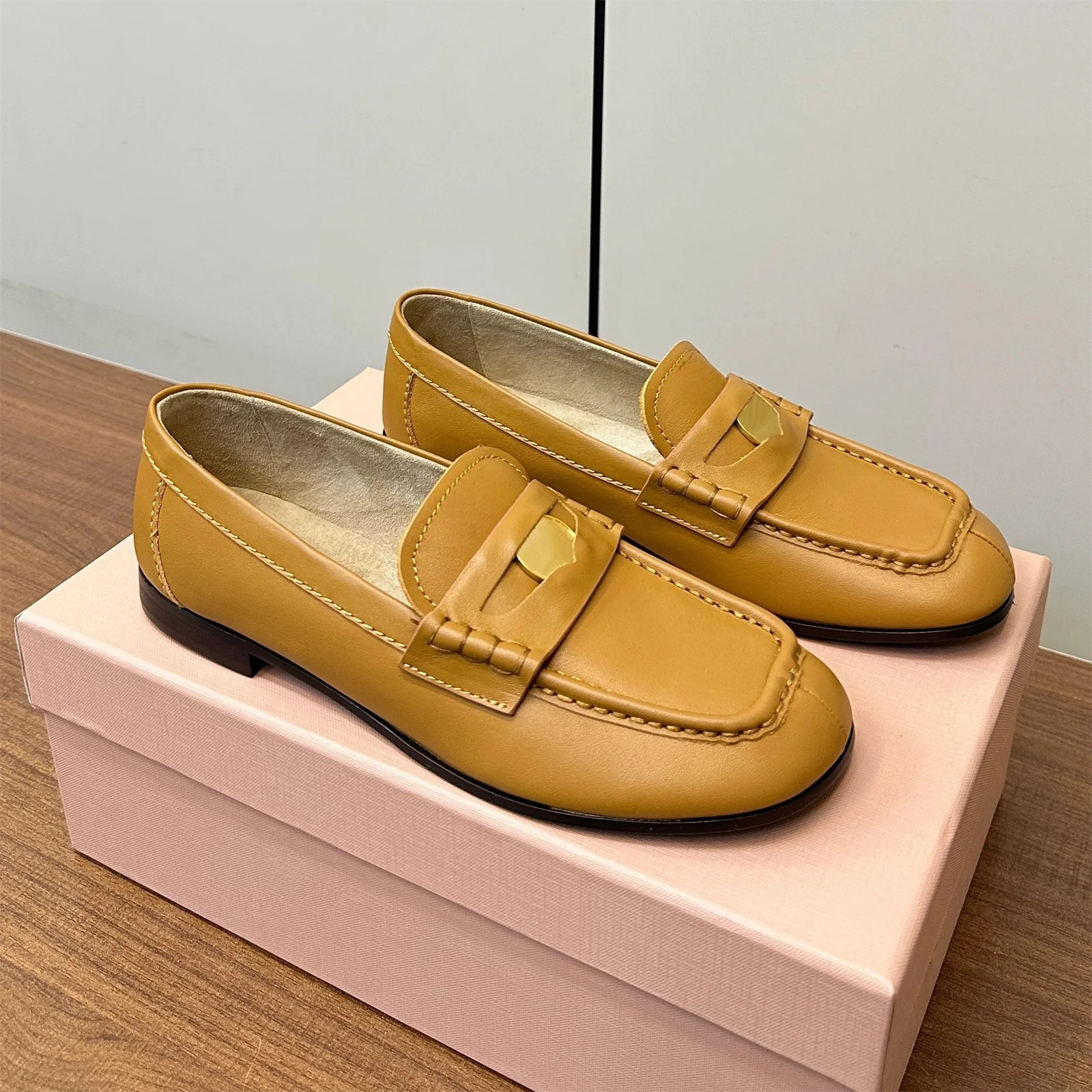 2025 Newest Summer Genuine Leather Open-Toe Flat Heel Woman Slippers Flower Decora Mules Slides Bohemian Sandals Bota Feminina