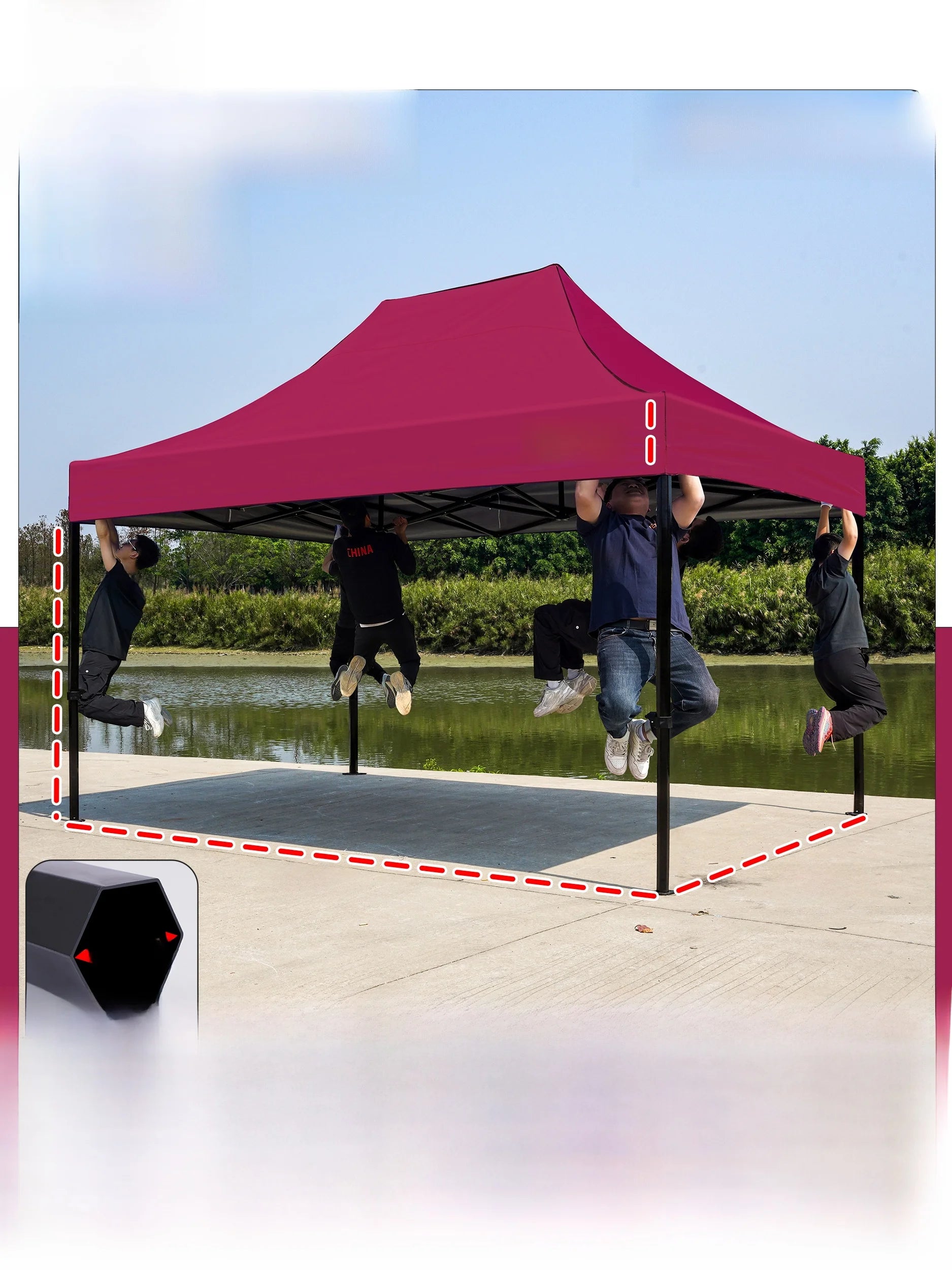 Thiened Four-Legged 3x6 Meters Tent Outdoor Rain And Sun elter Stall Special Outdoor Cam Travel Supplies Canopy