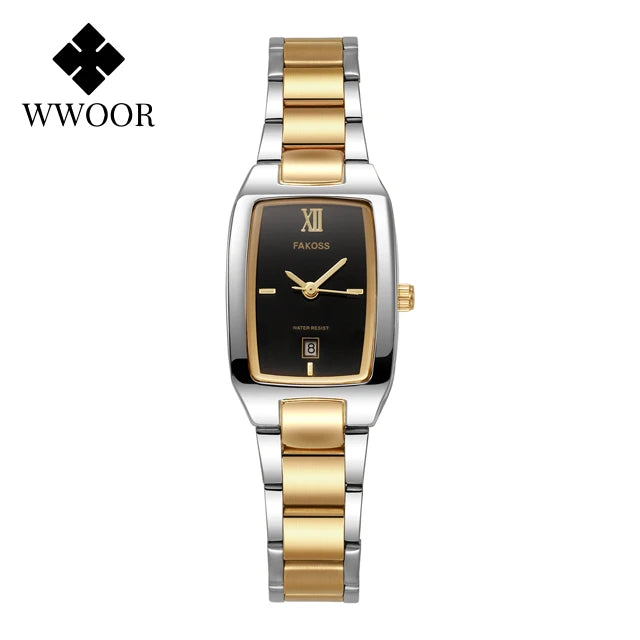 WWOOR Luxury Woman's Watch Elegant Waterproof Stainless Steel Watch for Ladies Dress Square Quartz Women's Watches Reloj mujer