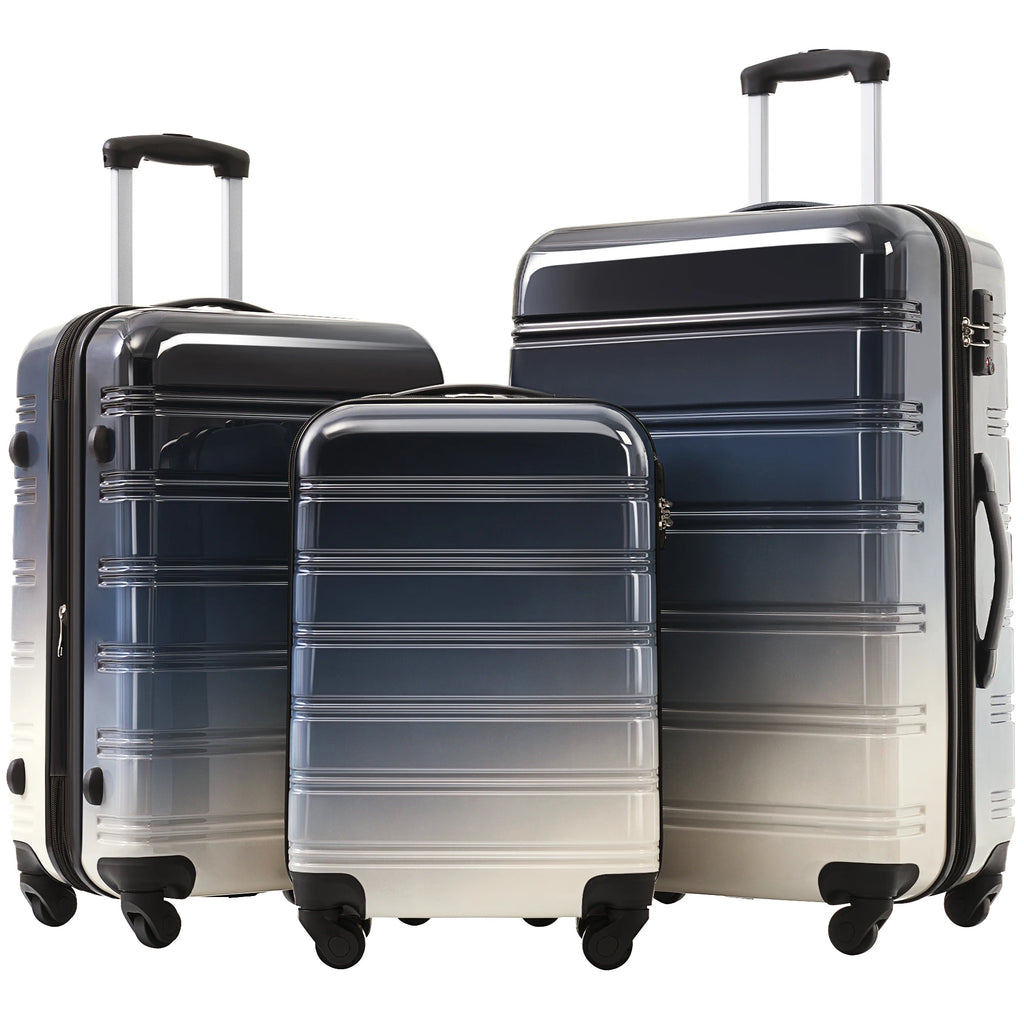 Hardshell Luggage Sets 3 Piece Gradient Color Expandable Suitcase with Spinner Wheels and TSA Lock Lightweight 20" 24" 28"
