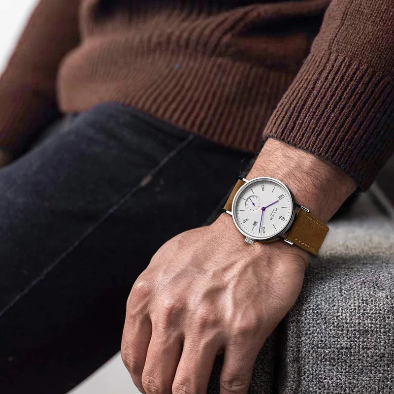 FEICE Unisex Wristwatch Bauhaus Men's Watches Automatic Mechanical Watch Stainless Steel Waterproof Casual Fashion Watch FM201