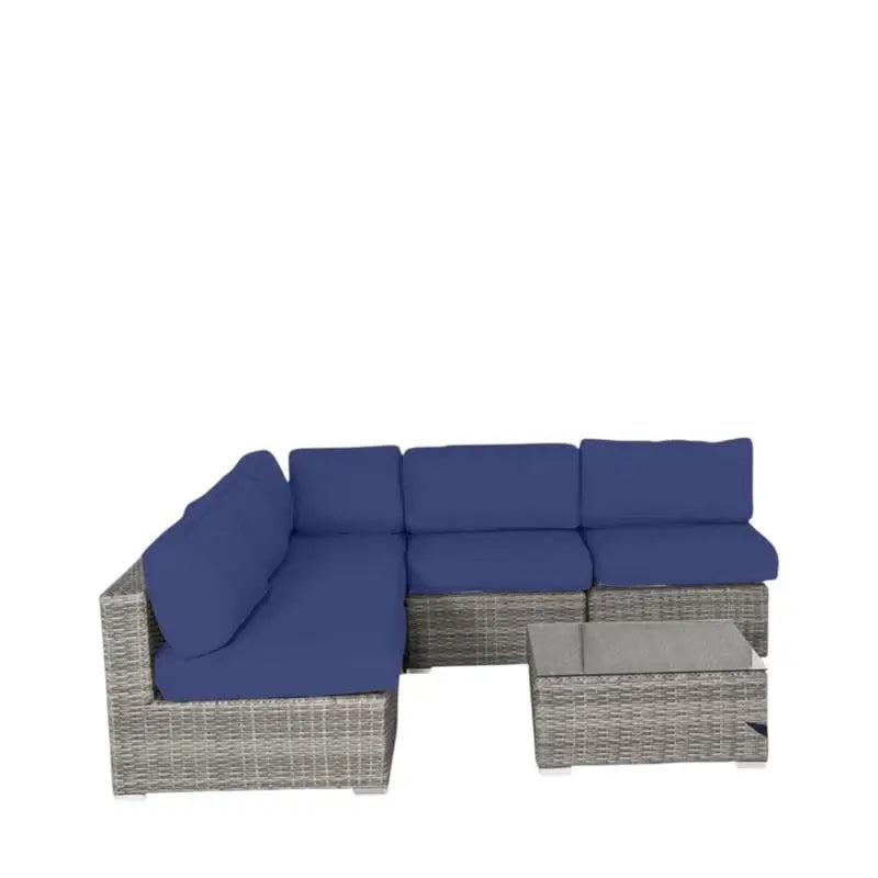 6-Piece Outdoor Wicker Sofa Set - Pre-Assembled Patio Furniture Collection for Ultimate Comfort and Style