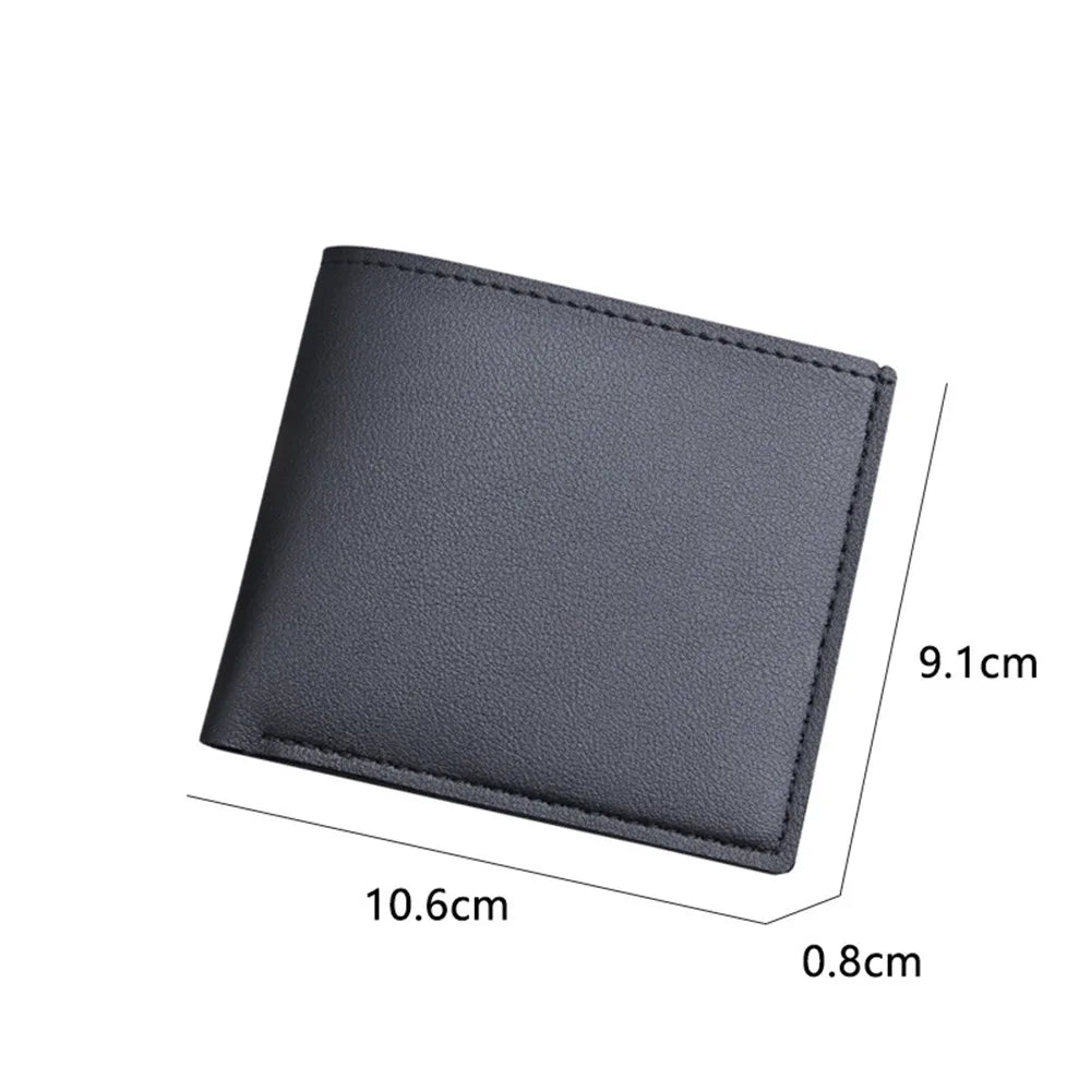 Men Short Pu Leather Wallets Vintage Thin Male Credit Card Holder Black Small Money Purses large capacity card holder Bag
