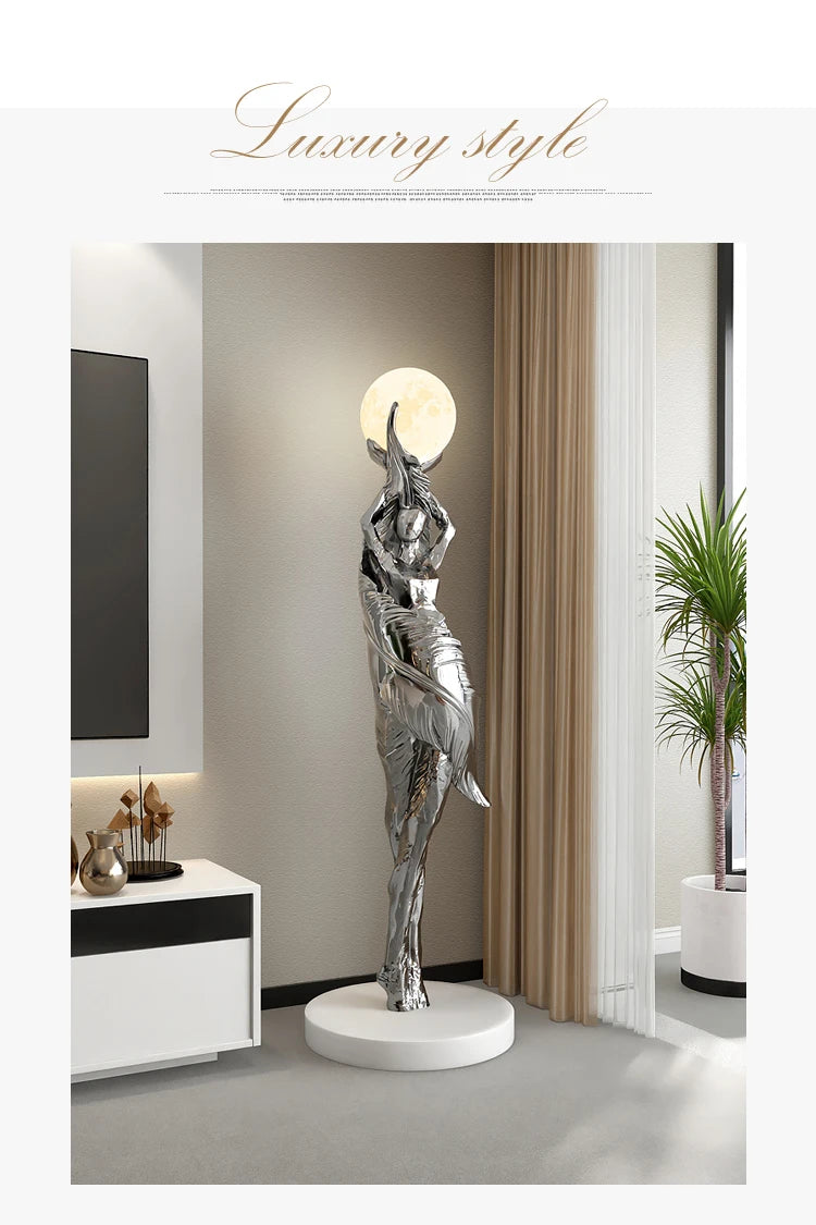 Home Decor Abstract Girl Statues Floor Decor Living Room Large Welcome Sculptures Artistic Ornaments Housewarming Gift Figurines