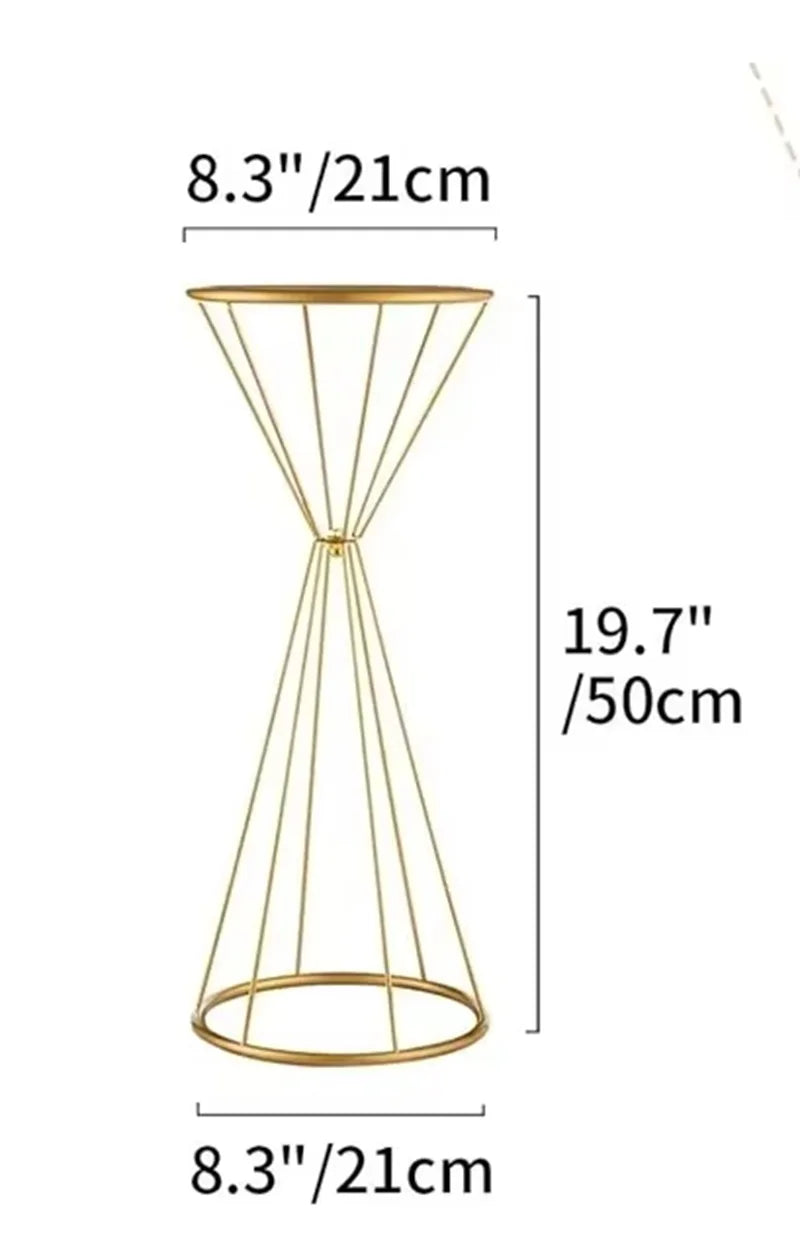 Metallic Gold Flower Stand，Rustproof Centerpiece for Wedding Table, Christmas Party Decor with Metal Base, Floral Vase Holder