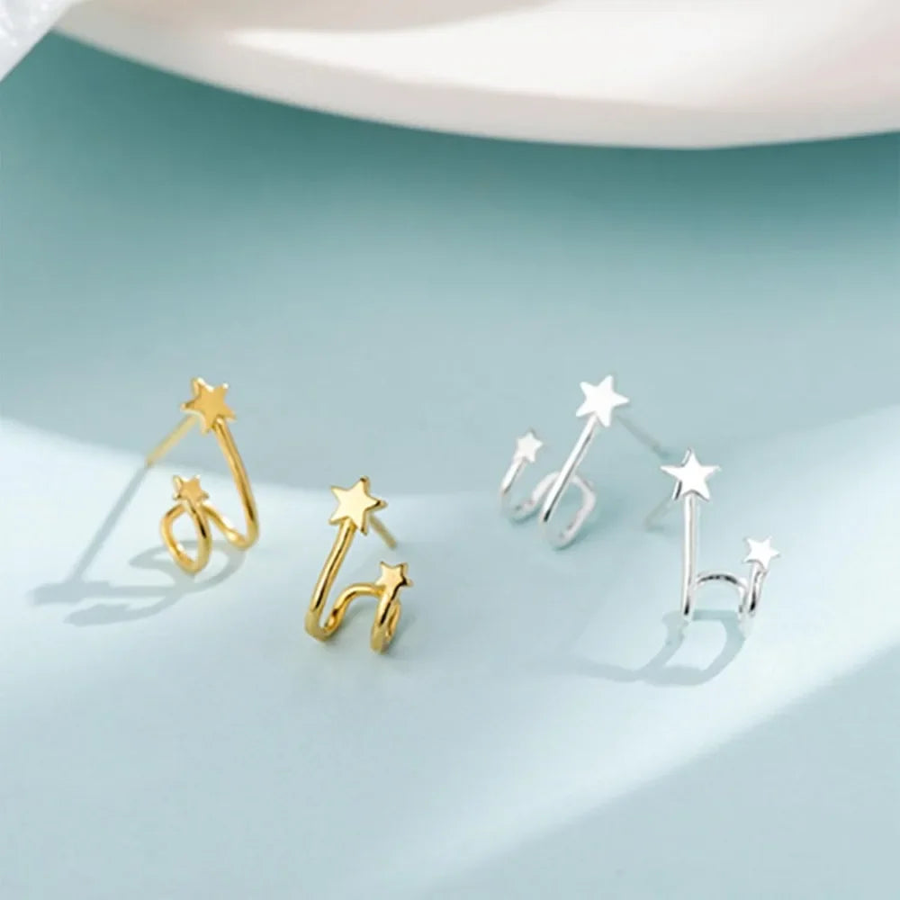 Star Cuff Earrings for Women Ear Cuff Silver Star Stud Earrings Star Earrings Studs Star Earrings for Women Star Jewelry
