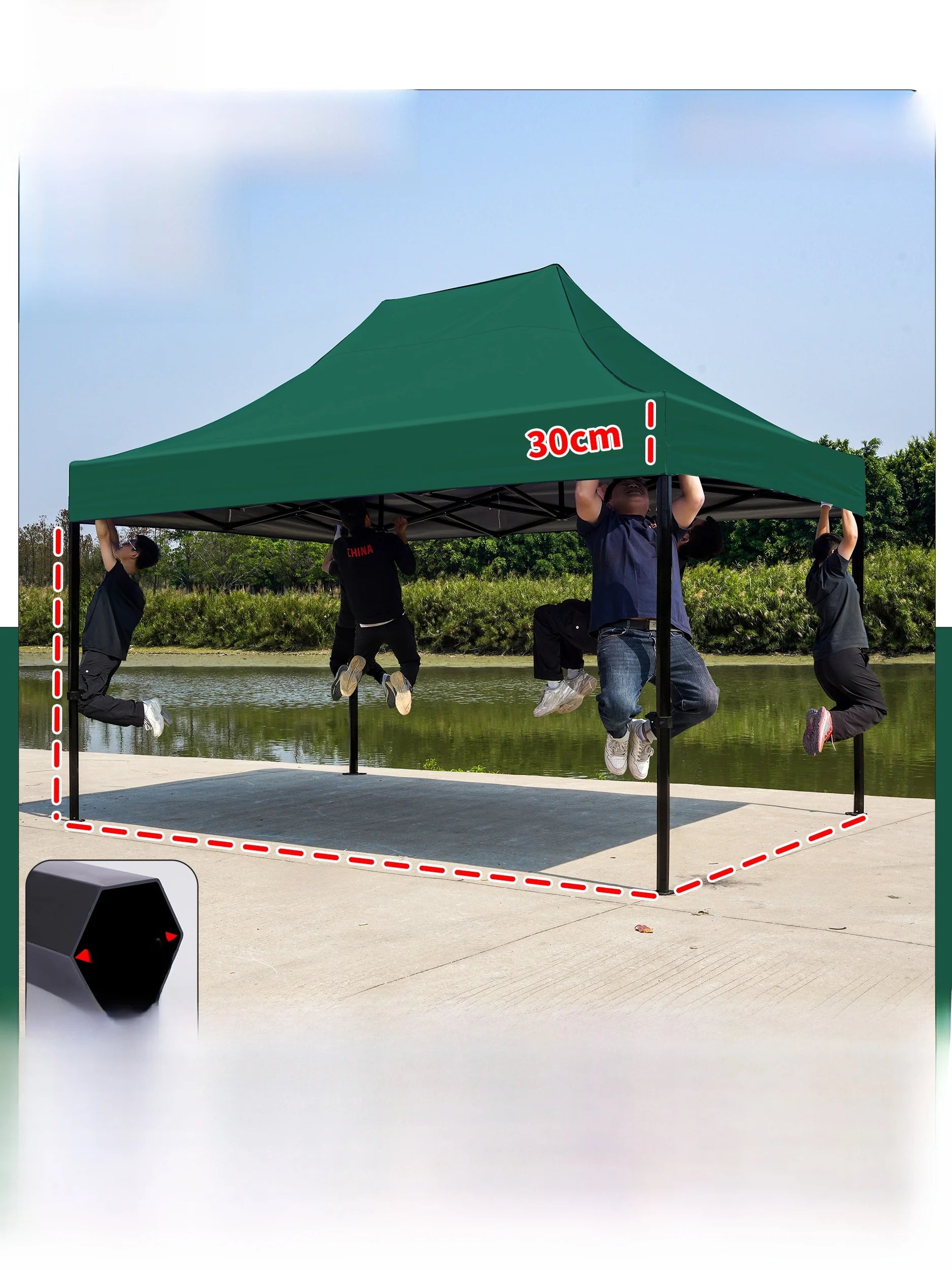 Thiened Four-Legged 3x6 Meters Tent Outdoor Rain And Sun elter Stall Special Outdoor Cam Travel Supplies Canopy