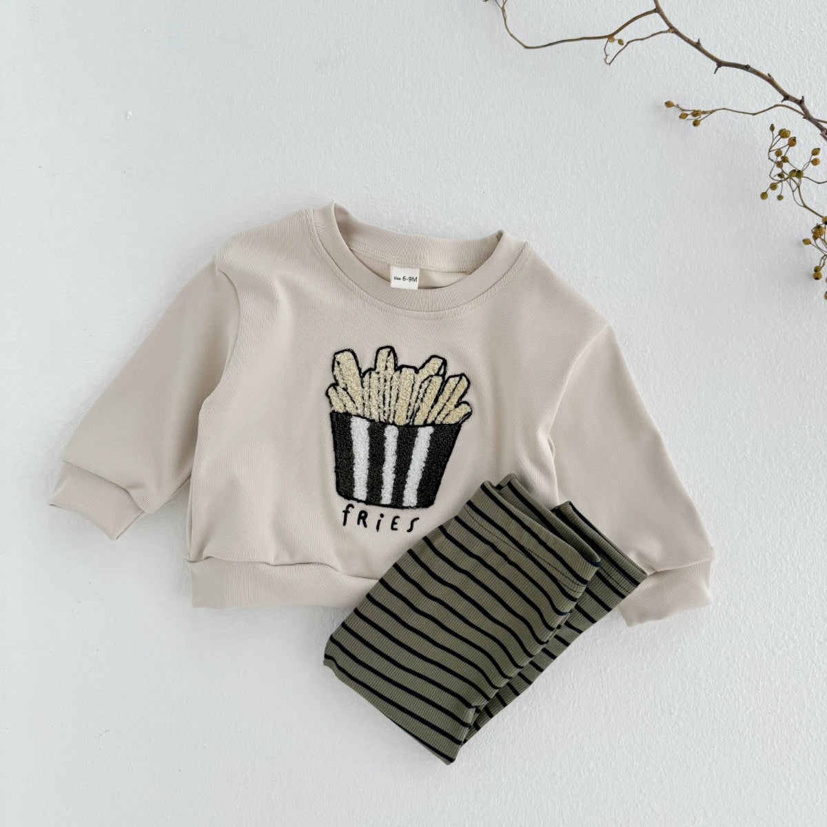 Baby Boys Clothes Cartoon Popcorn Toddler Infant Outfit Long Sleeves Top Pants 0-3 Years Newborn Kids Sets Sweatshirt 2Pcs