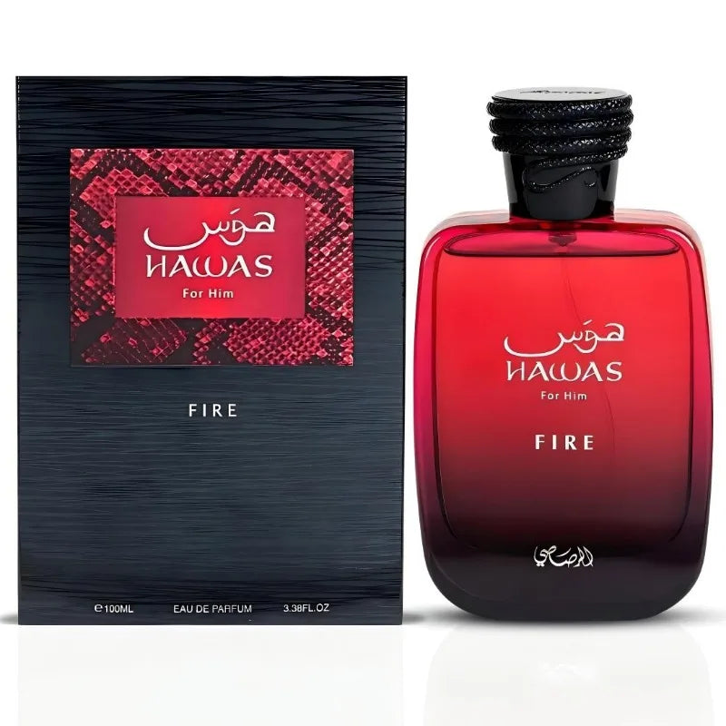 RASASI Hawas Fire Eau de Parfum Spray 100ml Original Arab Perfumes Lasting Aromatic Aquatic Pheromones Perfume Cologne Makeup