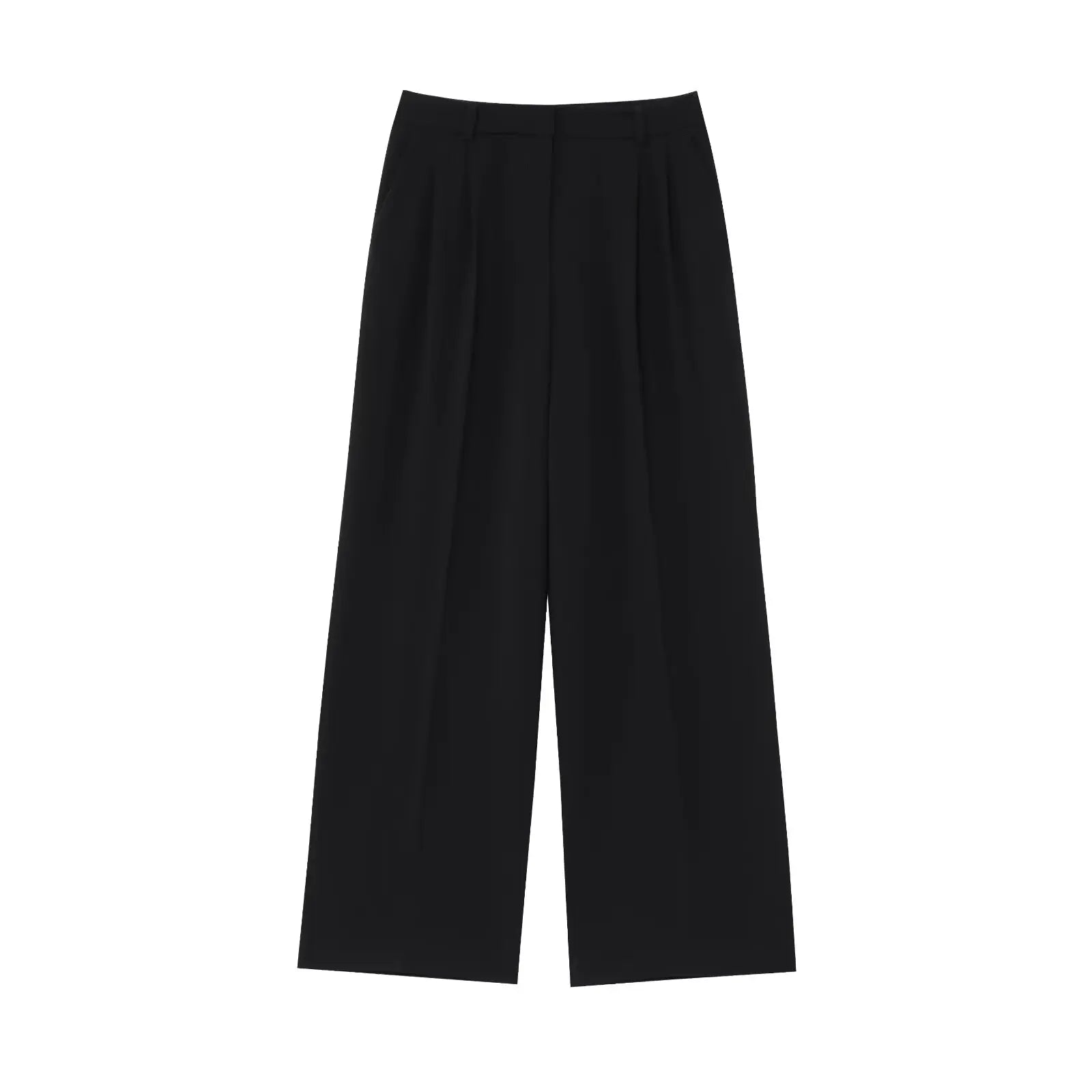 Women's new suit trousers suit double-breasted suit jacket with shoulder pads, pleated wide-leg pants
