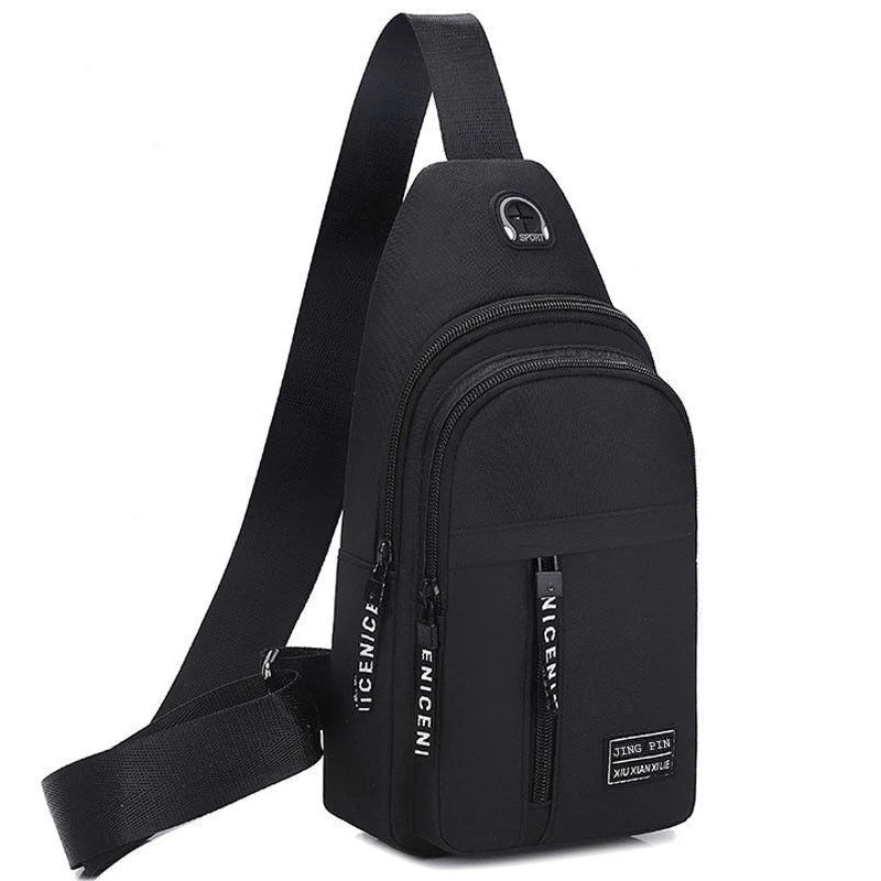 New Men Handbags USB Chest Bag Water Proof Men Shoulder Bags Designer Messenger Crossbody Bag Diagonal Package Sports Back Pack