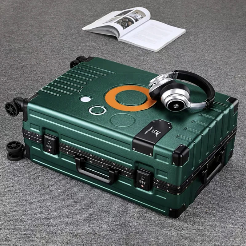 Hot!New Arrival upgrade Fashion Aluminium Frame Rolling Luggage box Women&Men 20 22 24 26 28 Inch Trolley Suitcase Travel Bag