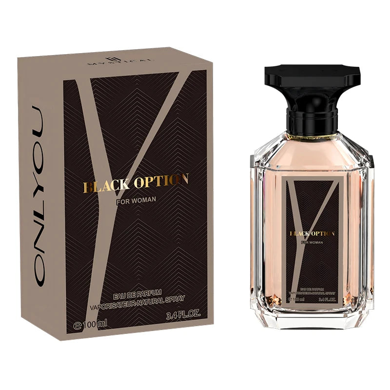 BLACK OPTION Women's Perfume 100ML 3.4FL.OZ - Long-lasting Vanilla Gourmand Oriental Notes Classic Eau de Parfum For Women