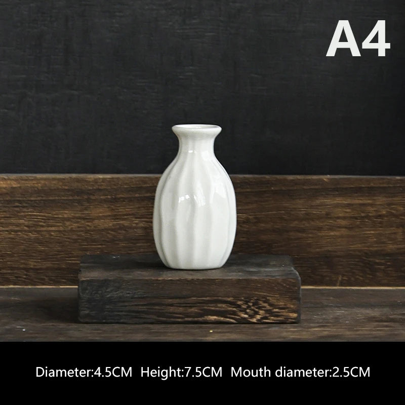 Ins Ceramics Flower Vase Nordic Hydroponics Vases Creative Room Decor Mini Flower Plant Bottle Pots Table Ornament Colorful Vase