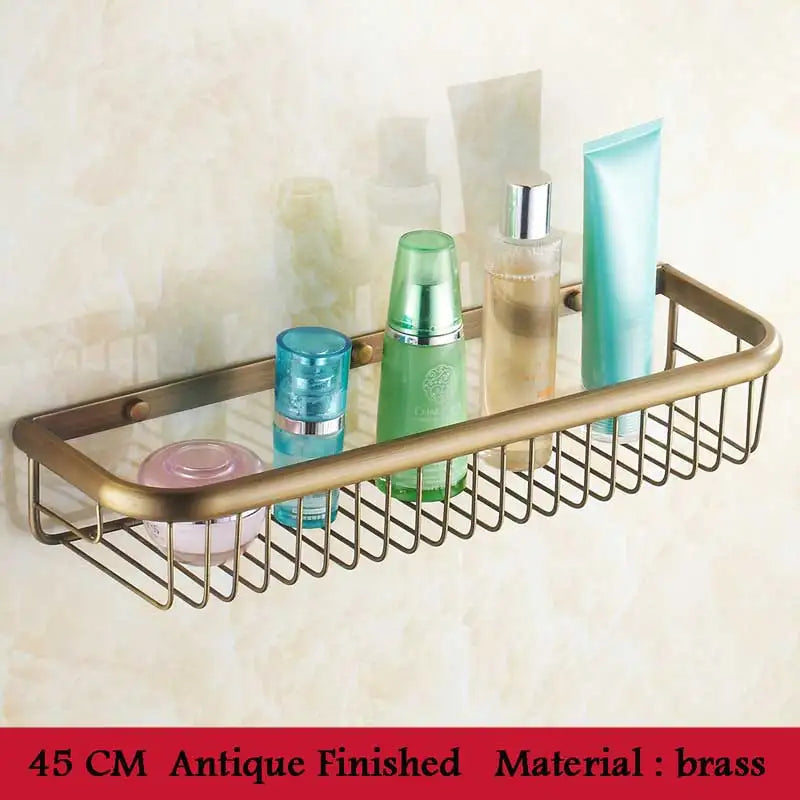 BAKALA Brass Bathroom Accessories Corner Shelf  Finished Wall Mounted Bath Shower Caddy Storage Holder BR-6716