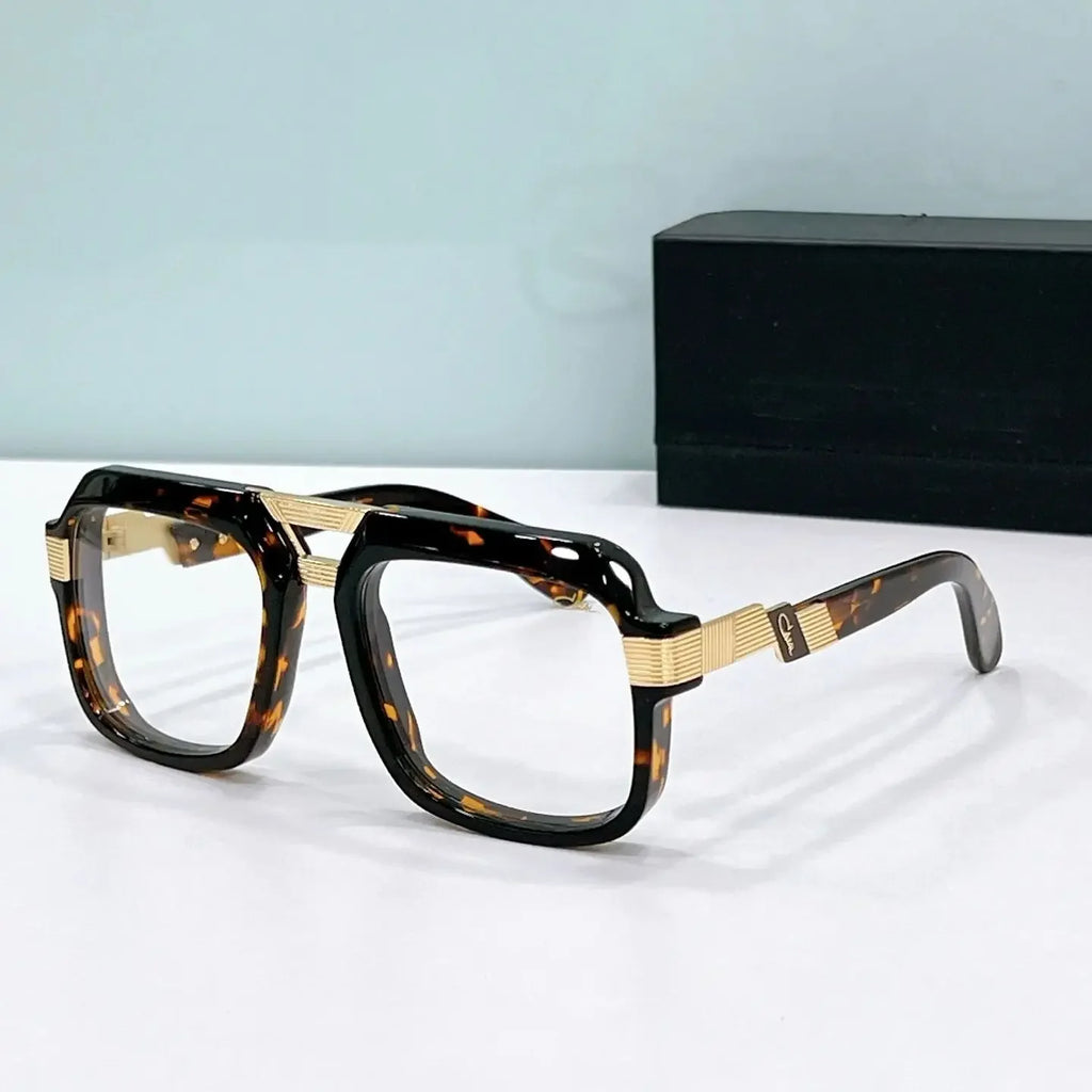 Original CCAZAL MOD669 Luxury Design Square Casual Men Sunglasses Trendy Top Quality Green Acetate Frame Women Couple Eyewear