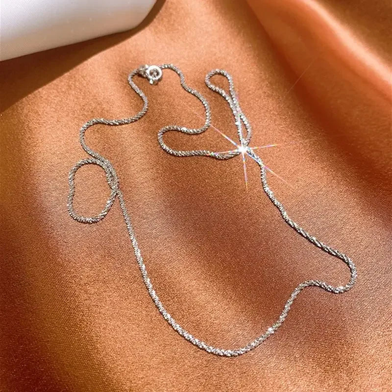 SOMILIA Fashion 18K Yellow Gold Necklace Authentic S925 Sterling Silver Sparkling Clavicle Sweater Chain High Jewelry For Woman