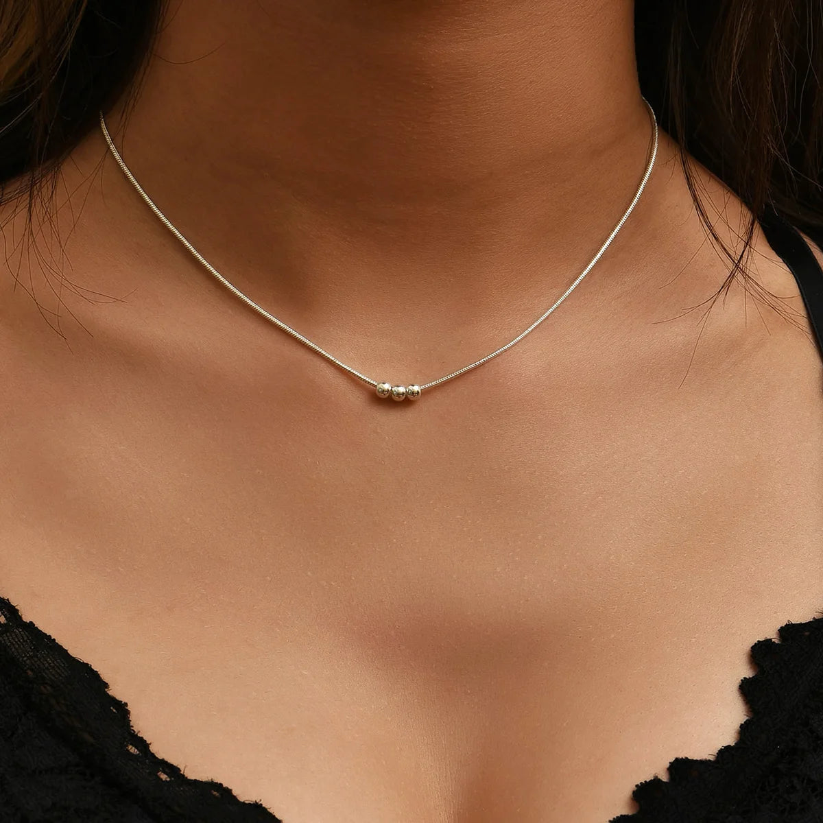 Stainless Steel Necklaces New Trend Gold Color Silver Color Metal Charms Pendants Chains Fashion Necklace For Women