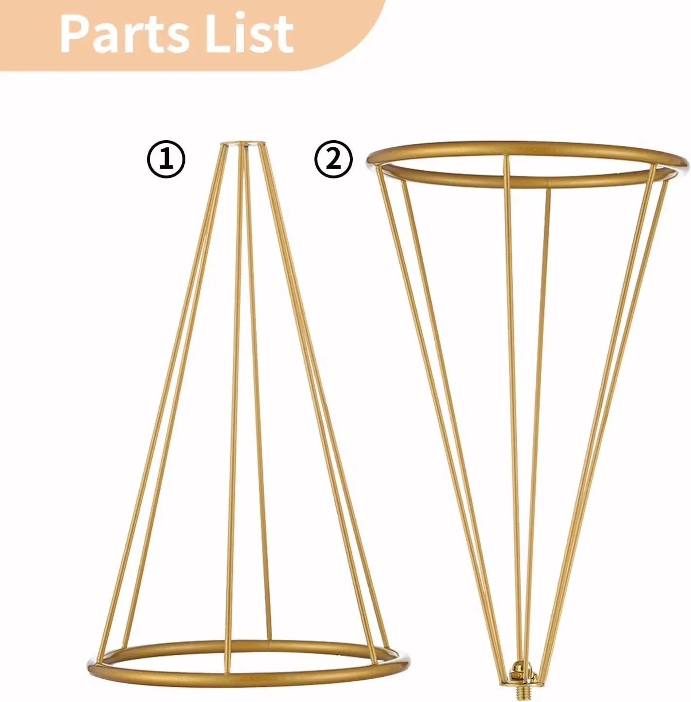 Metallic Gold Flower Stand，Rustproof Centerpiece for Wedding Table, Christmas Party Decor with Metal Base, Floral Vase Holder