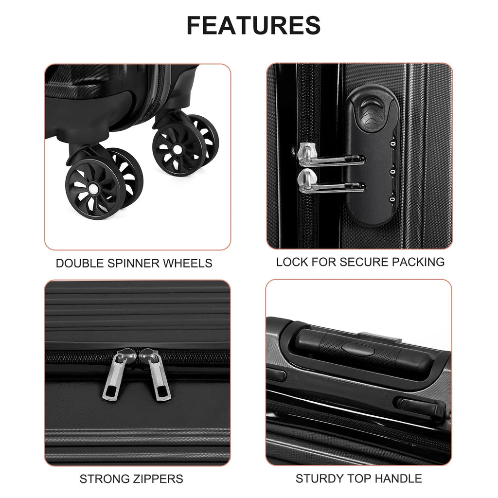 Carry On Luggage 20" Suitcase Spinner Wheels TSA Lock Airline Approved