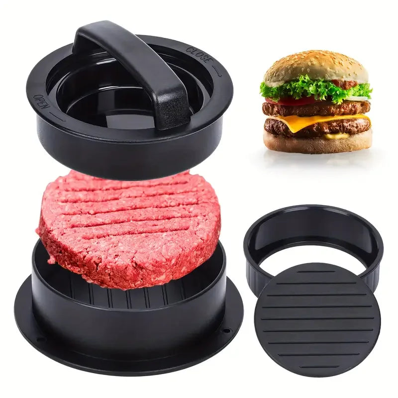 Burger Press Mold & Patty Maker -3 in 1 stuffed hamburger patty maker Perfect for Beef,Veggie,Chicken Patties-Kitchen Press Tool