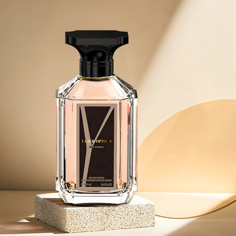 BLACK OPTION Women's Perfume 100ML 3.4FL.OZ - Long-lasting Vanilla Gourmand Oriental Notes Classic Eau de Parfum For Women