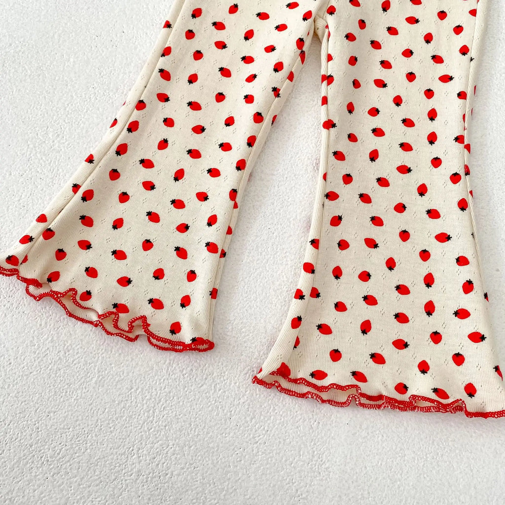 2025 New Korean Version Autumn Baby Girl Floral Micro Print Baby Leggings Baby Mosquito Proof Pants