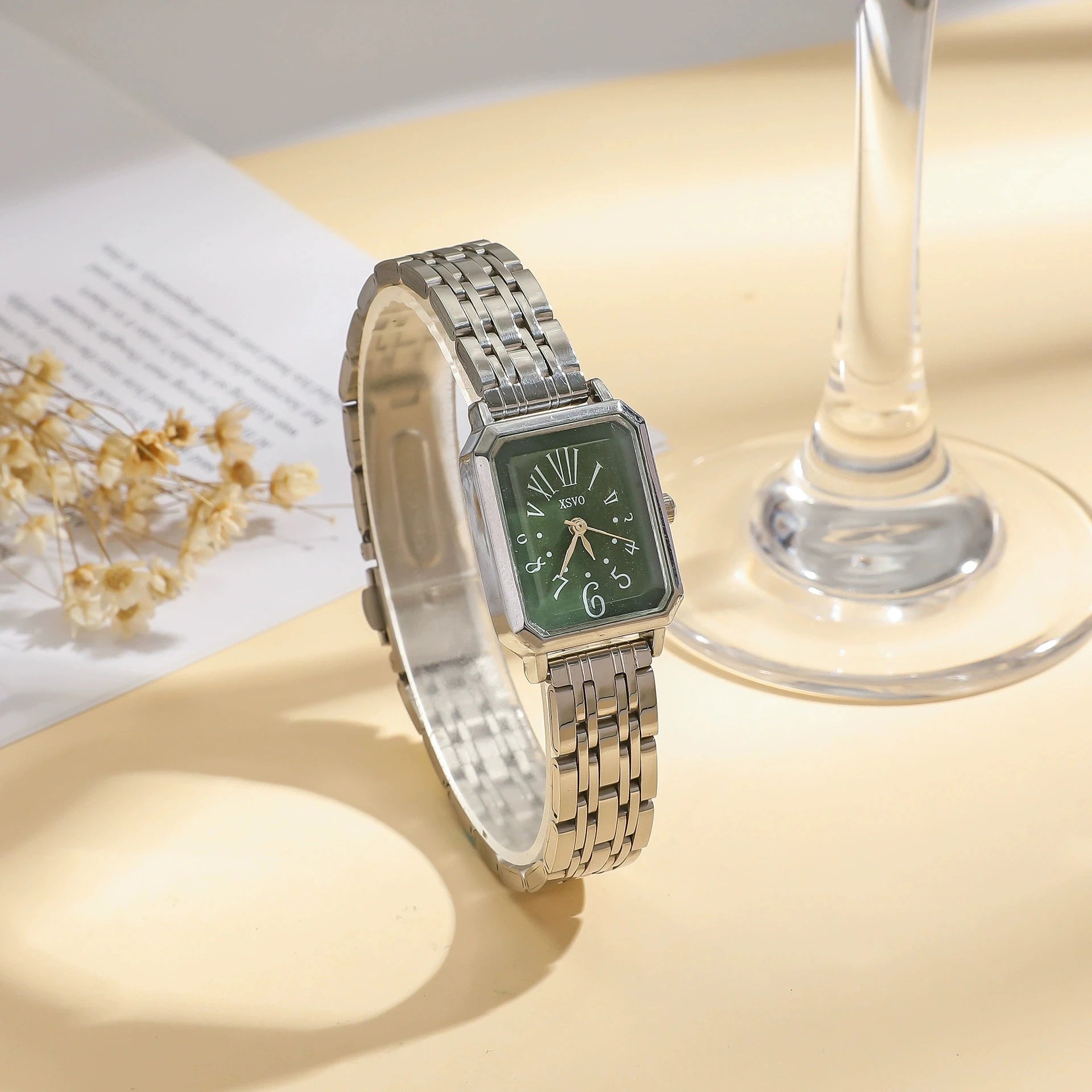 Fashion Women's Watches Casual Rectangular Dial Ladies Mechanical Watches Clock