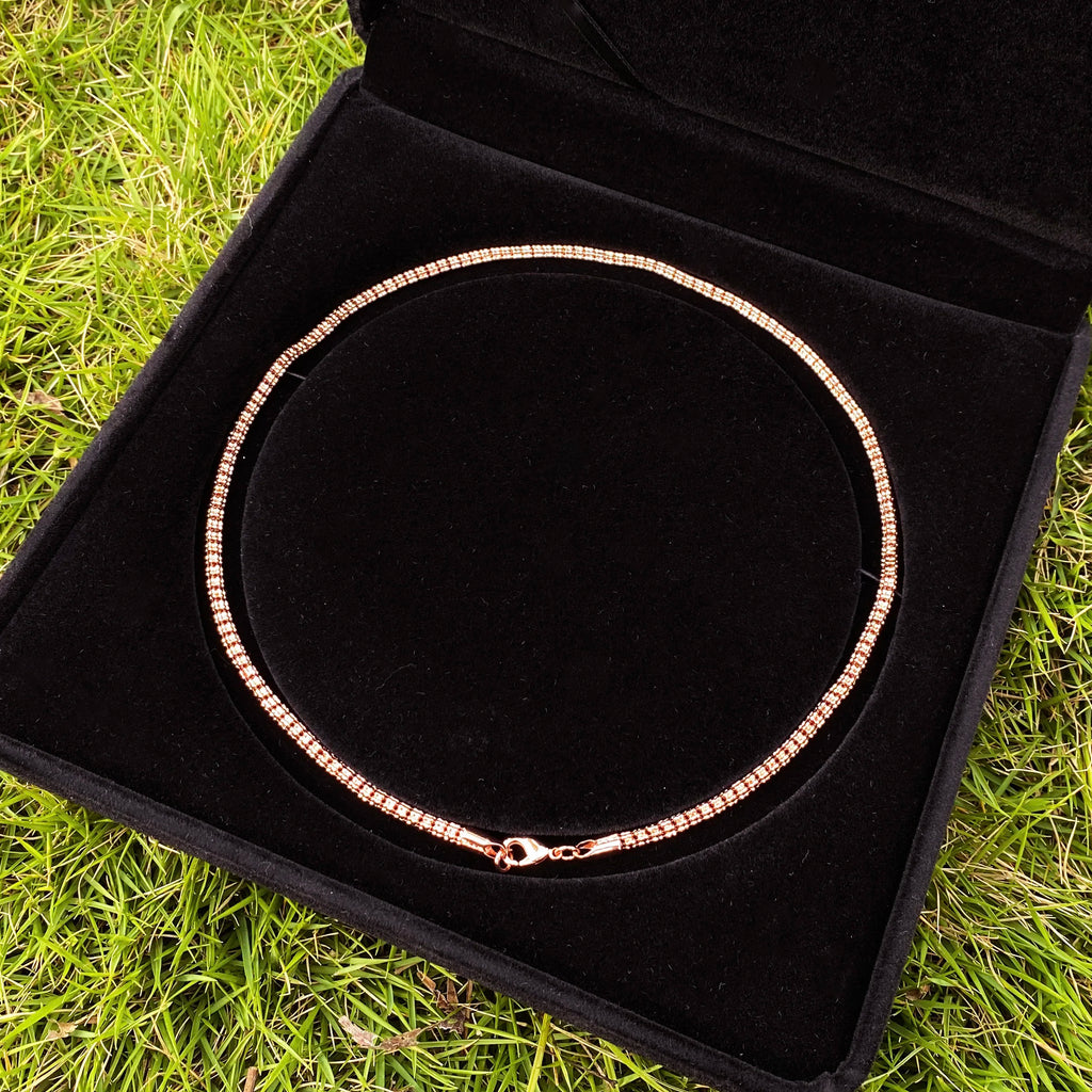 Aokaishen Round Snake Link Necklace Choker for Women Real Gold Plated Hip Hop Jewelry