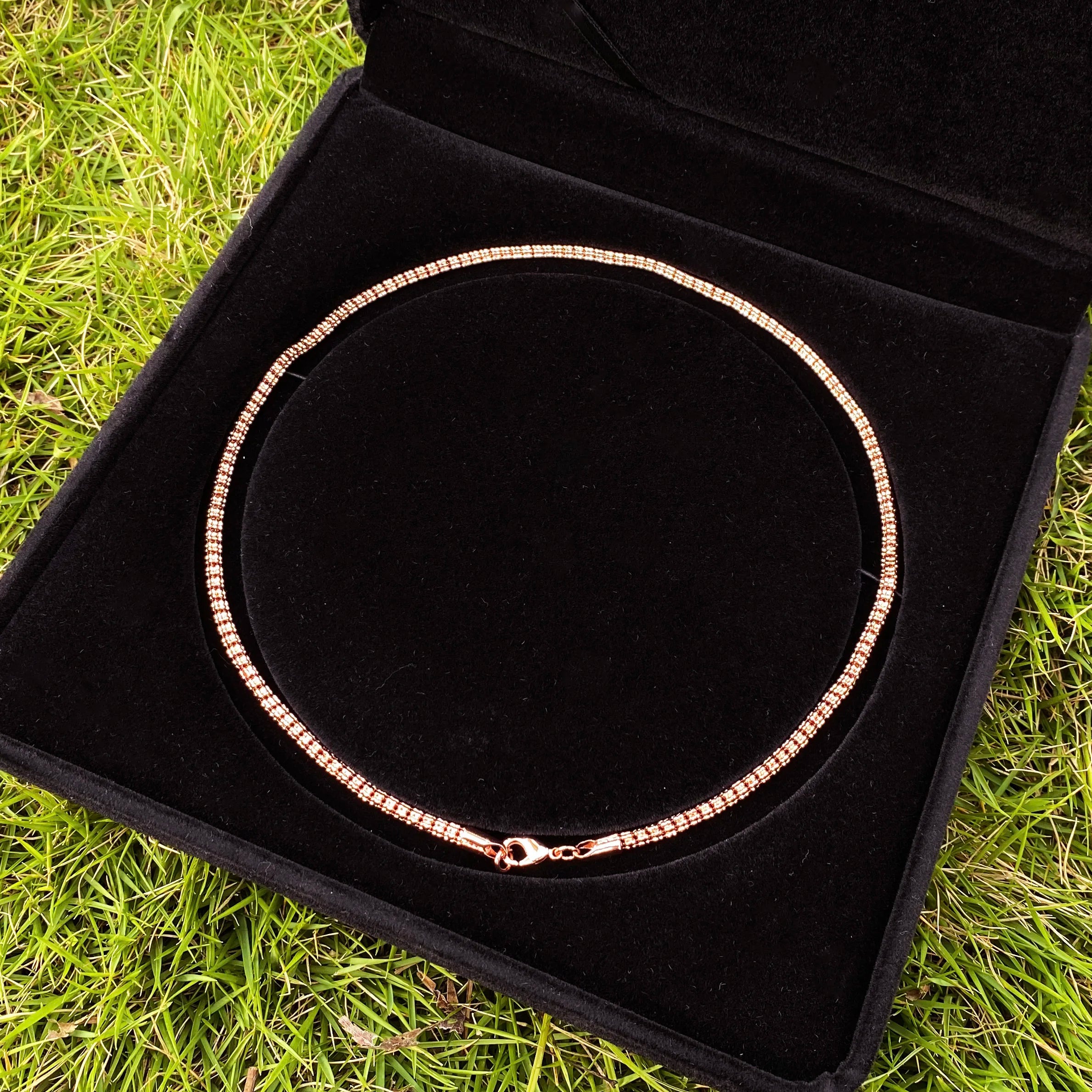 Aokaishen Round Snake Link Necklace Choker for Women Real Gold Plated Hip Hop Jewelry