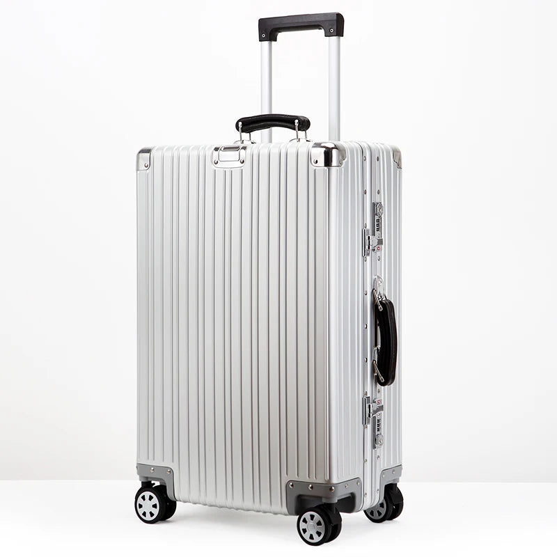 All Aluminum-magnesium Alloy Travel Suitcase High Quality Rolling Luggage 20/24/26/29'' Retro Trolley Case Bag Carry-On Boarding
