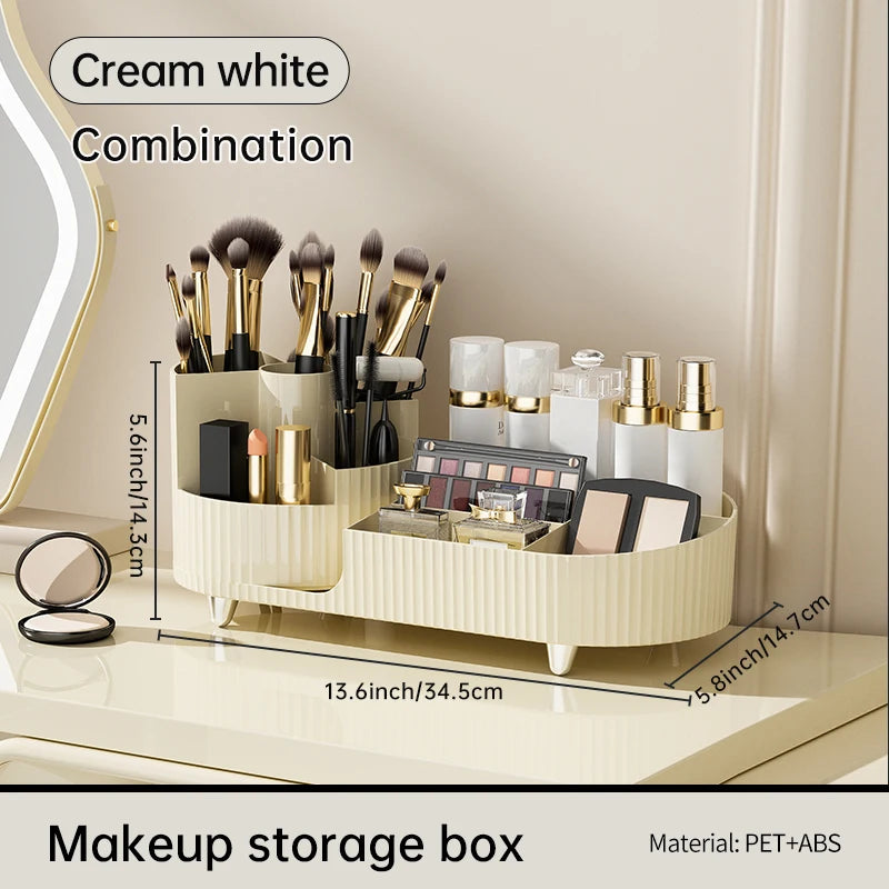 Cosmetics Storage Box,Rotating Dresser,Large Capacity Lipstick, Eye Shadow, And Powder Rack