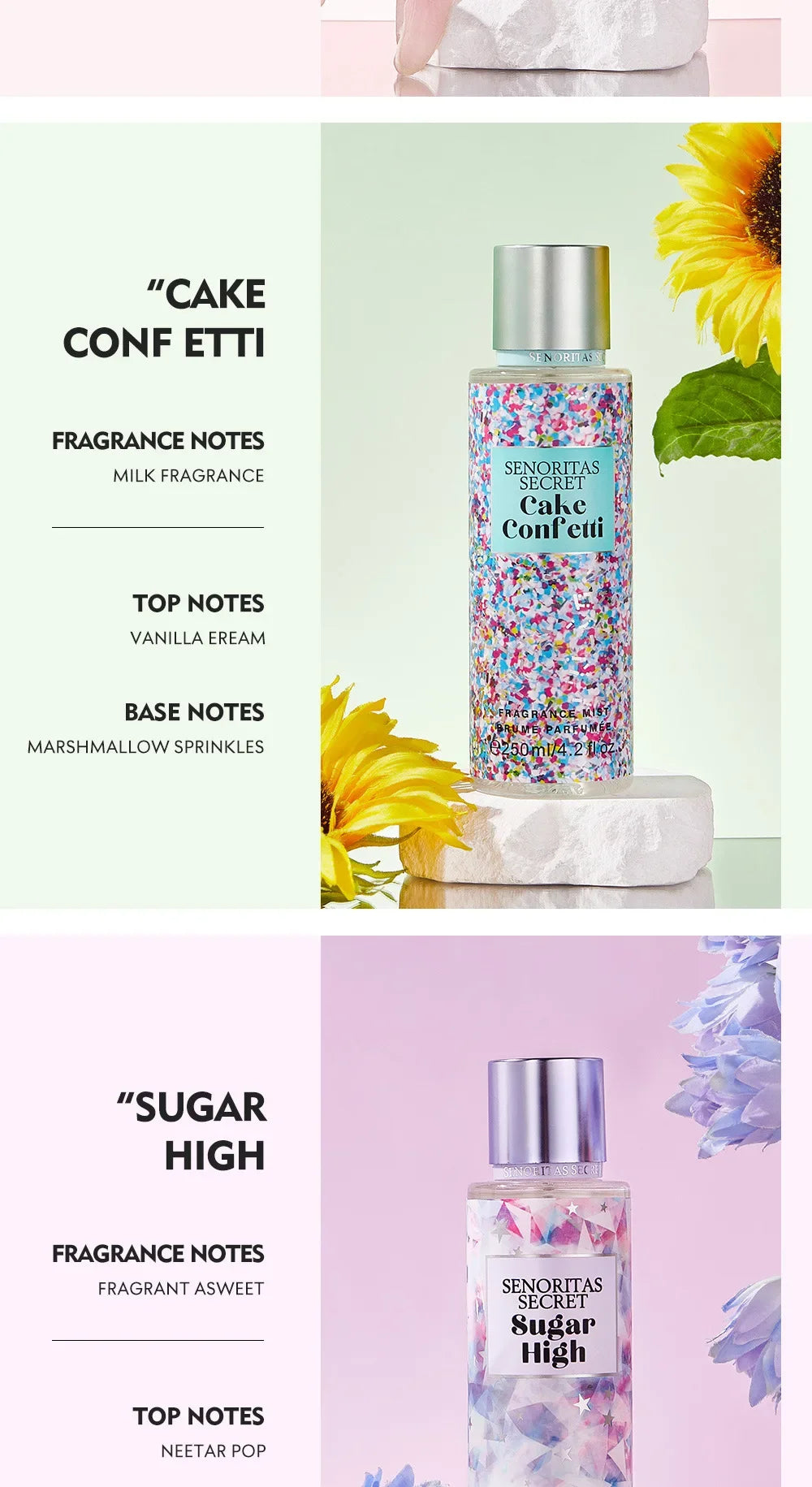 Body Spray Women's  Fragrance Floral and Fruit Tone Lasting Fragrance Thailand's 250ml