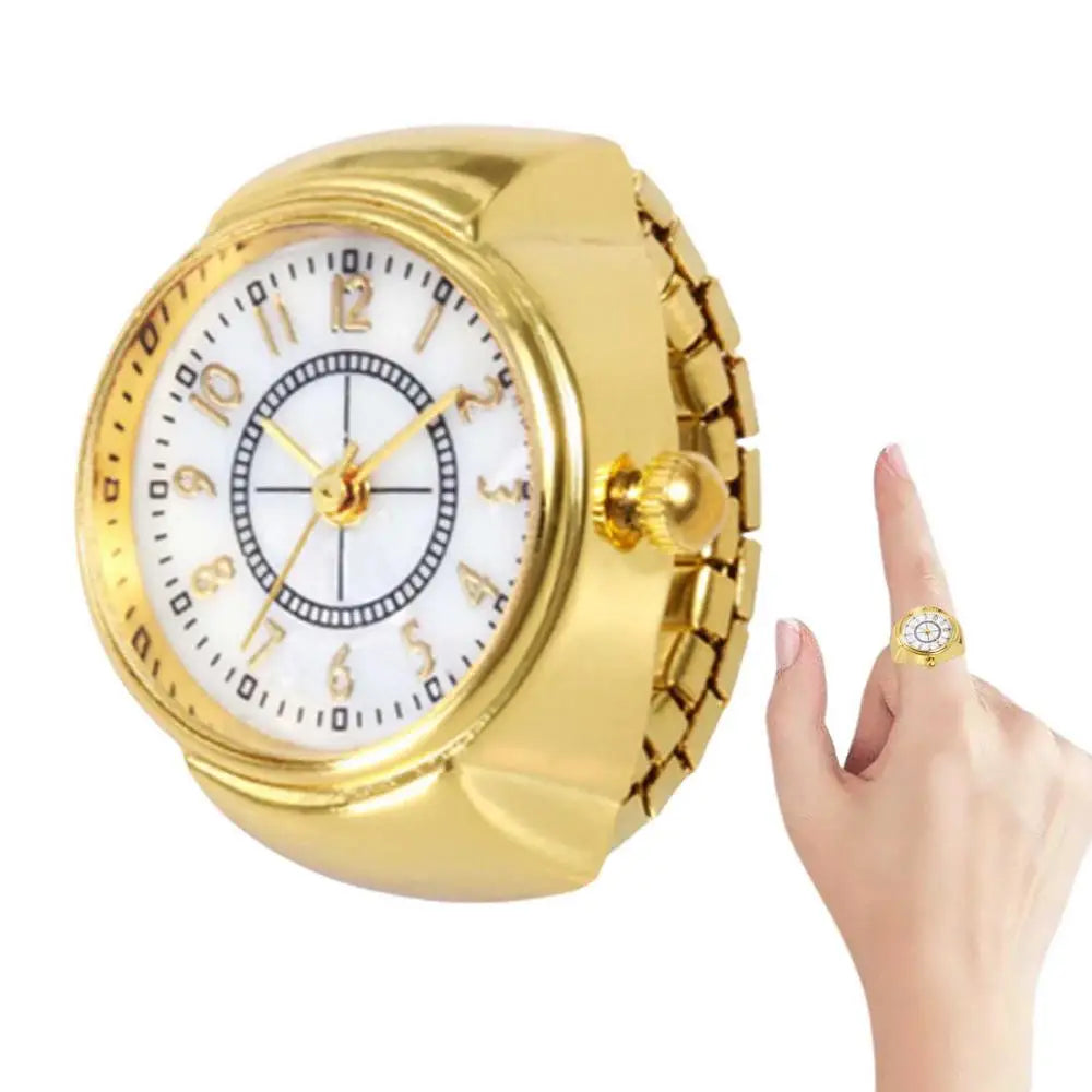 Mini Couple Watches For Women Men Ring Watch Round Dial Arabic Numerals Analog Quartz Ring Watches Ladies Finger Ring Watch Gift