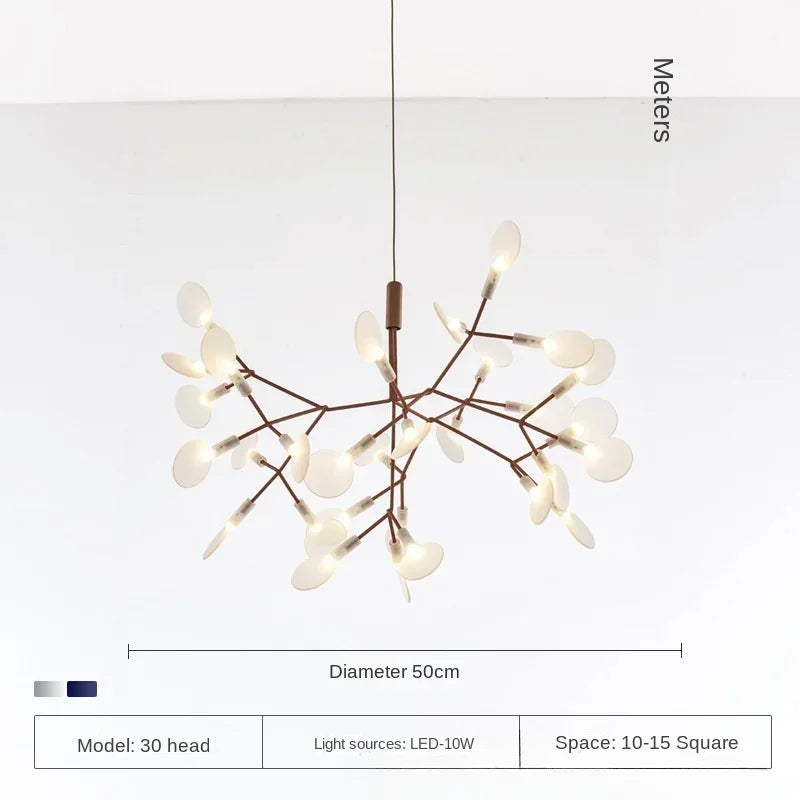 Nordic Circular Chandelier Living Room Kitchen Corridor Postmodern Tree Branch Design Firefly LED Pendant Light Led Lamp