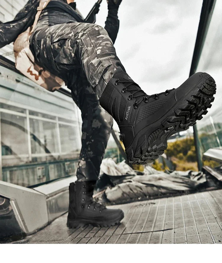 Hiking Shoes Men Outdoor Anti-slip Breathable Comfortable Casual Sports Shoes Men Thick-soled Shock-absorbing Combat Boots Men