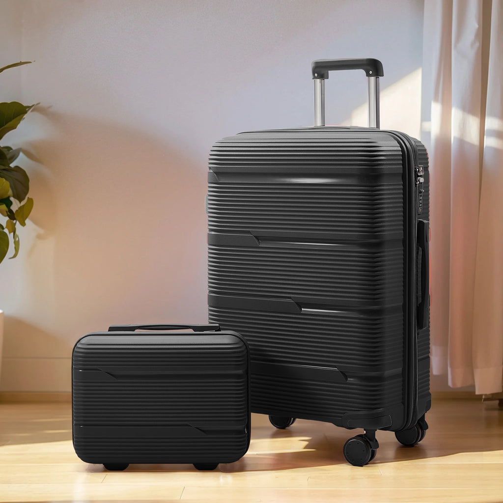 Travel Suitcase Rolling, Carry on Boarding Luggage Cabin Set with Cosmetic Case Spinner Wheels Travel Trolley Case 13 20 Inch