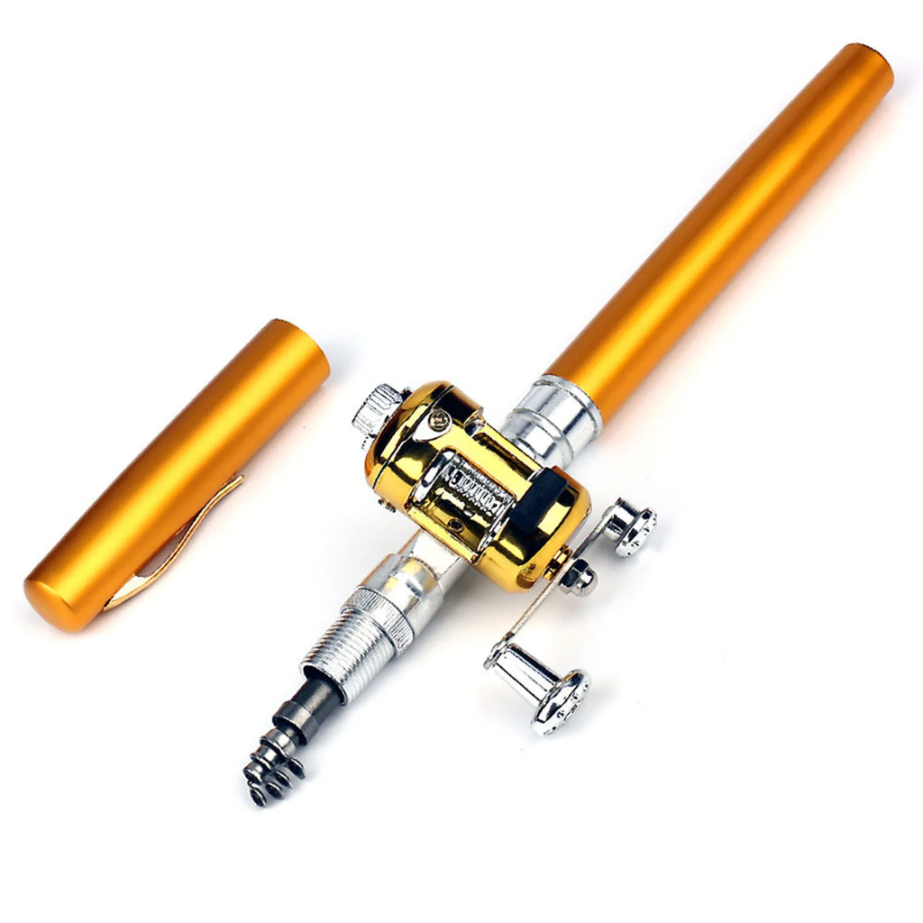 Mini Fishing Rods Pocket Telescopic Aluminium Alloy Lure Rod Pole Expand 1m for Fishing Enthusiast Collectors