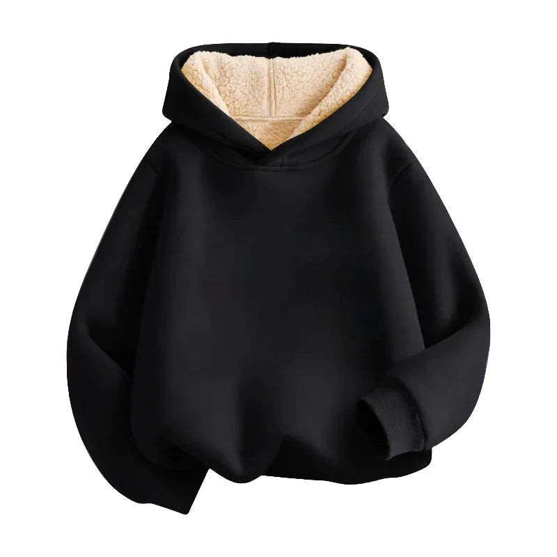 Unisex Winter Fleece Hoodies for Boys Sweatshirt Casual Thicken Warm Kids Zipper Coat Tops 8 9 10 12 Years Girls Clothes Cotumes