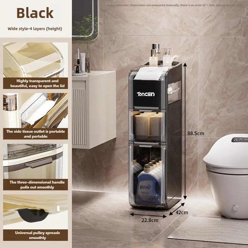 Bathroom crevice cabinet, bathroom living room storage cabinet, multifunctional storage cabinet, storage rack, large capacity