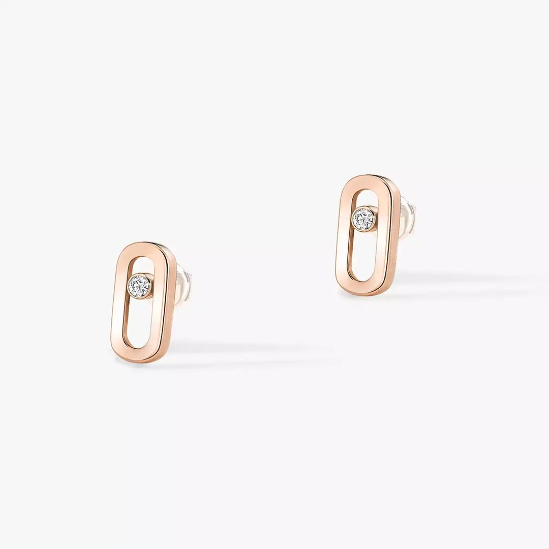 Classic French luxury jewelry S925 women's earrings made of pure silver material. Exquisite engagement gift. move stone