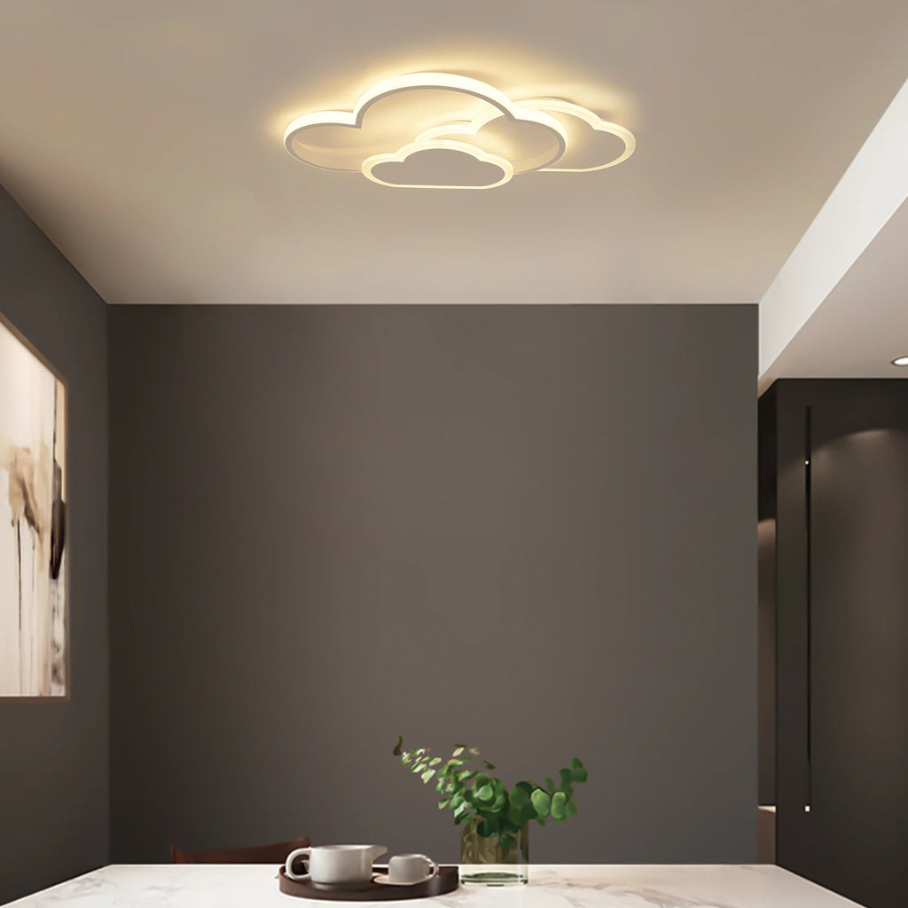 Cloud Shape LED Ceiling Light Fixture Modern 3-Color Lighting Acrylic Ceiling Lamp for Living Room Bedroom Kid's Room 52x31cm