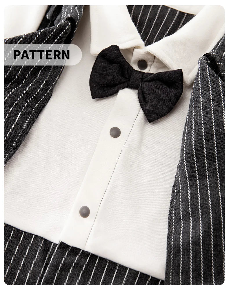 Baby Boys Outfit Infant Clothes Gentleman Suits Long Sleeve Toddler Onesie Costume Romper Jumpsuit Spring and Autumn Trendy Cool