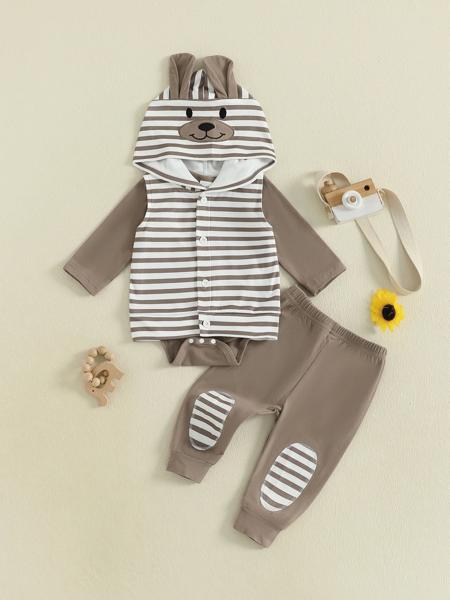 Toddler Boys 3-Piece Outfit Set Short Sleeve T-Shirt with Denim Jeans and Camouflage Jacket Spring Ensemble